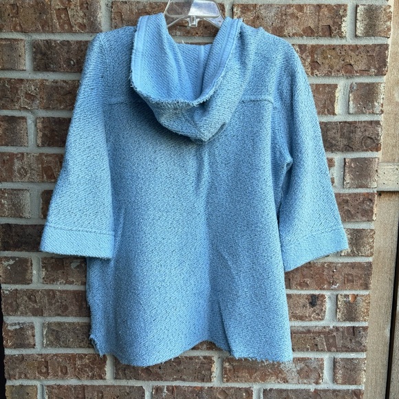 Soft Surroundings Cozumel Snap Henley Pullover Hoodie Terry half sleeve - Picture 7 of 7